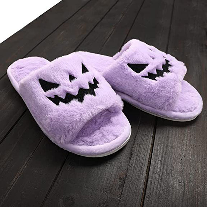 Halloween Shoes Winter Cute Warm Home Slippers Women (3-7 day Shipping)