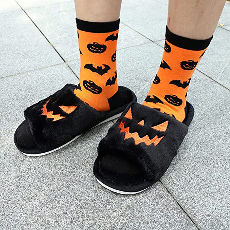 Halloween Shoes Winter Cute Warm Home Slippers Women (3-7 day Shipping)