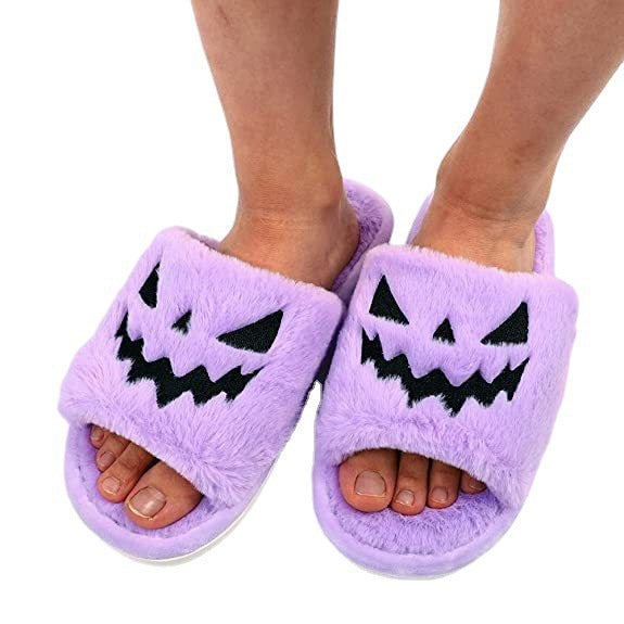 Halloween Shoes Winter Cute Warm Home Slippers Women (3-7 day Shipping)