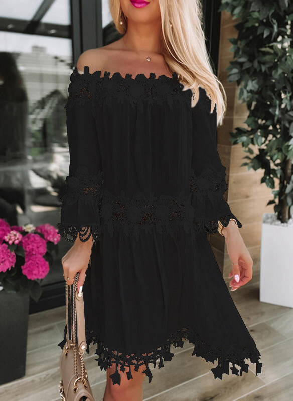 New Tube Top Off Shoulder Lace Dress