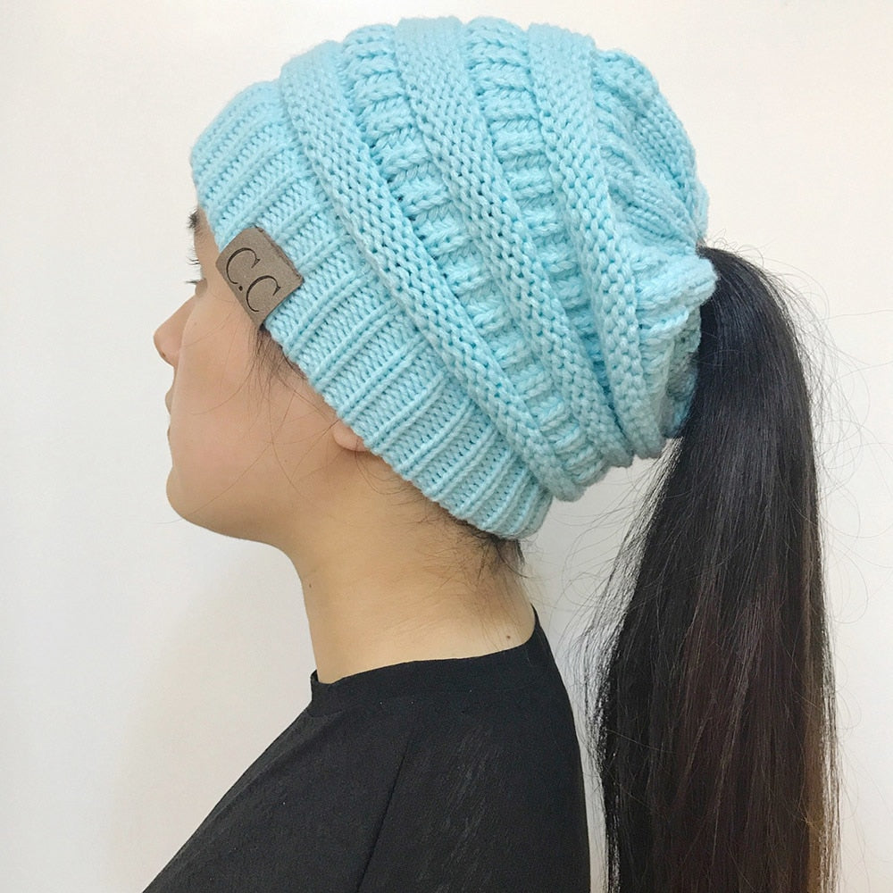 High Bun Ponytail Beanie For Men And Women