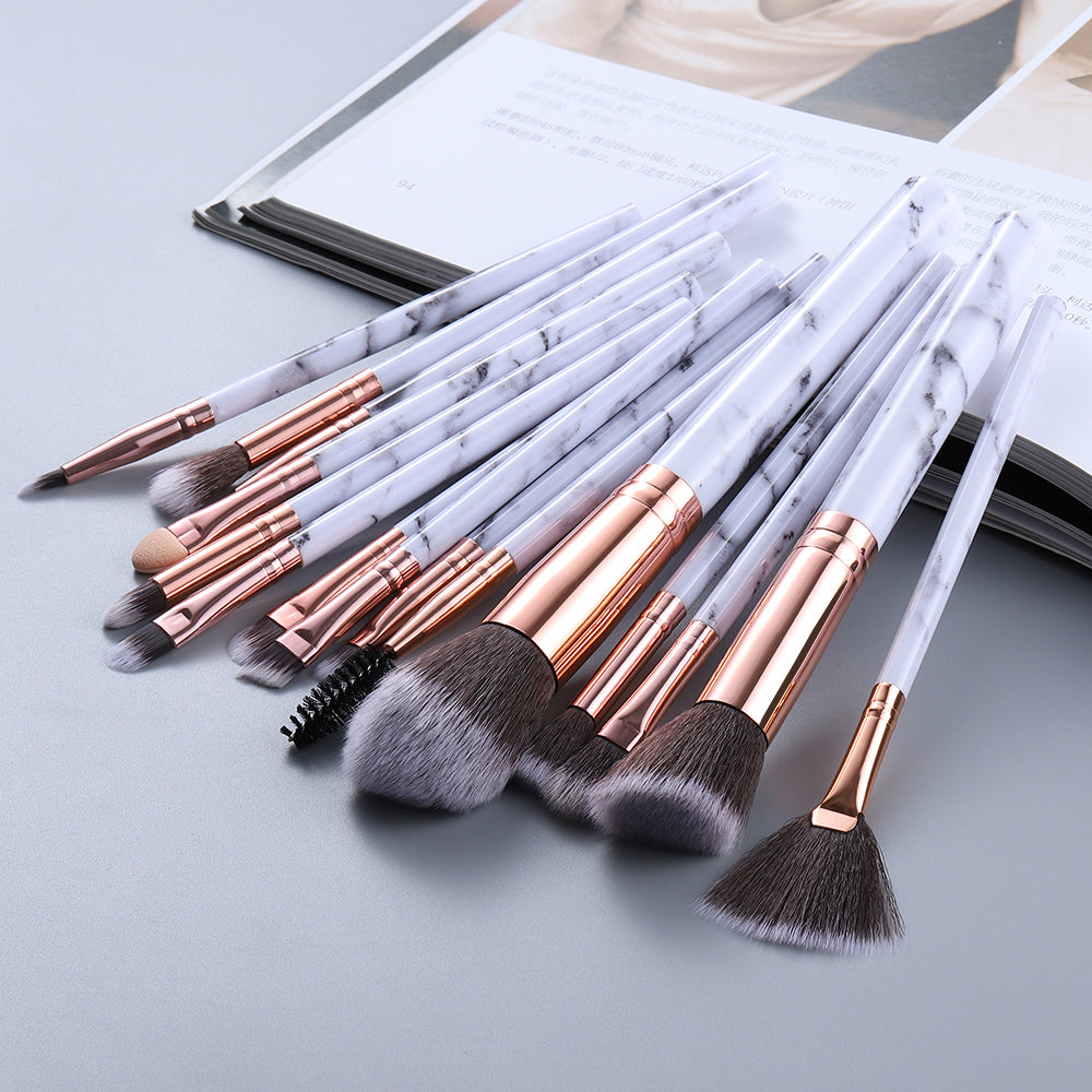 Opulence Emporion's - 15 Marbled Design Makeup Brushes Set