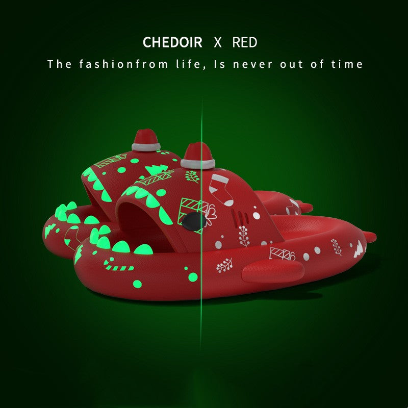 2023 Holiday Fins Glow Slippers: His & Hers Luminous Lounge Footwear