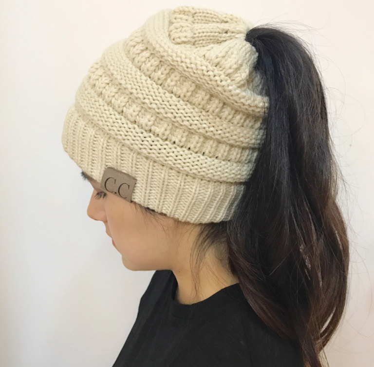 High Bun Ponytail Beanie For Men And Women