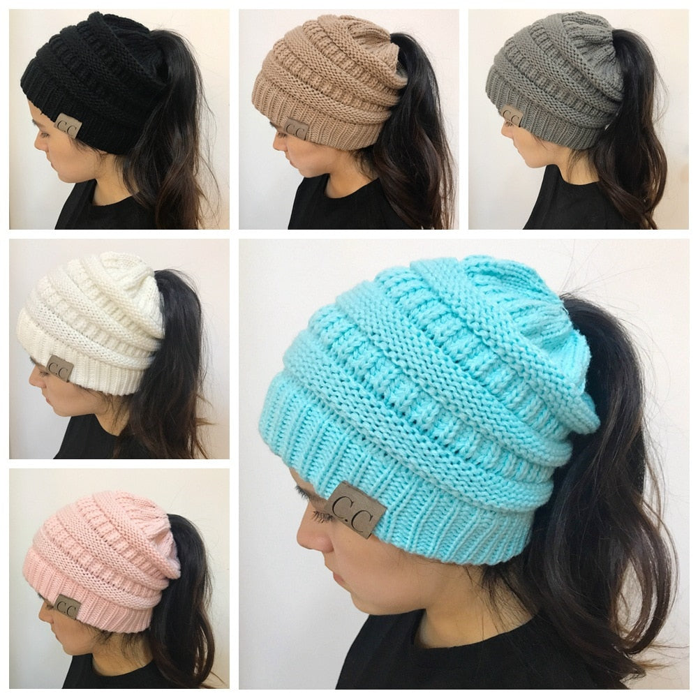 High Bun Ponytail Beanie For Men And Women