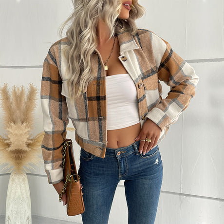 Pre-Order Autumn Winter Women Clothing Plaid Long Sleeve Shacket