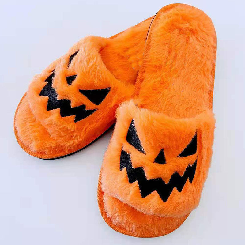 Halloween Shoes Winter Cute Warm Home Slippers Women (3-7 day Shipping)