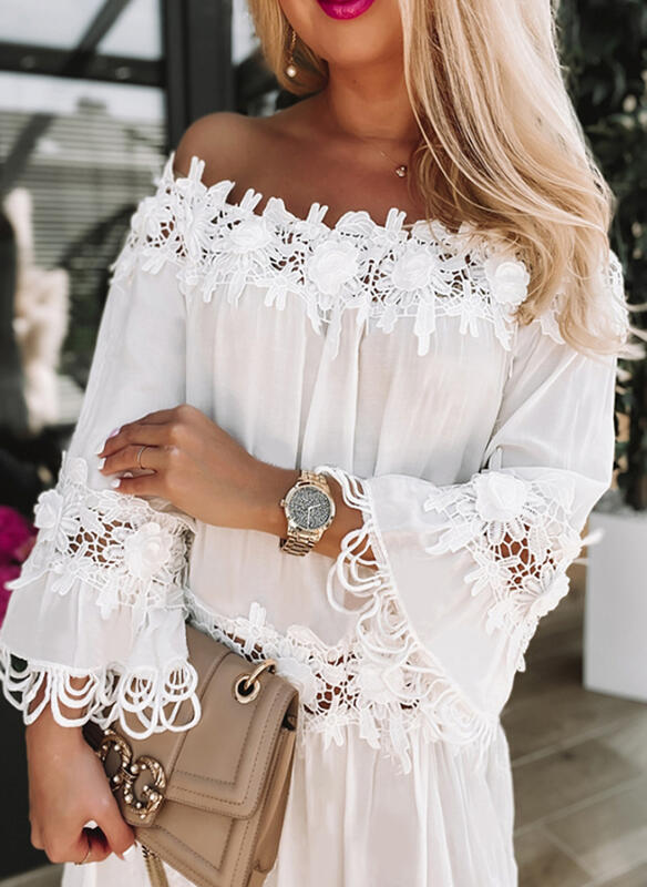 New Tube Top Off Shoulder Lace Dress