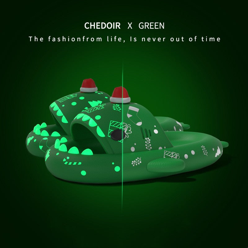 2023 Holiday Fins Glow Slippers: His & Hers Luminous Lounge Footwear