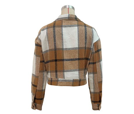 Pre-Order Autumn Winter Women Clothing Plaid Long Sleeve Shacket