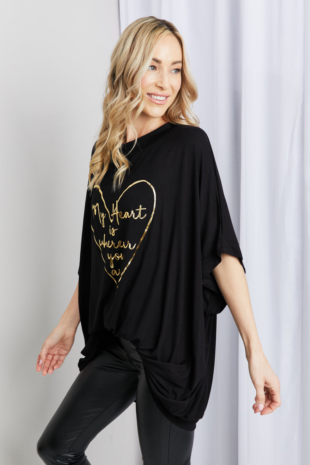 Opulence EmpórionBlumin Apparel Full Size Graphic Dolman Sleeve Longline Top