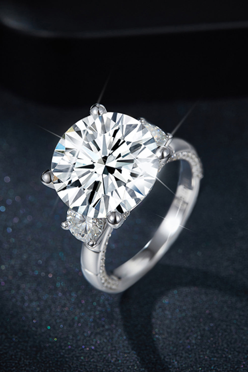 Opulence Emporion's - 8.6 Carat Moissanite Platinum-Plated Ring