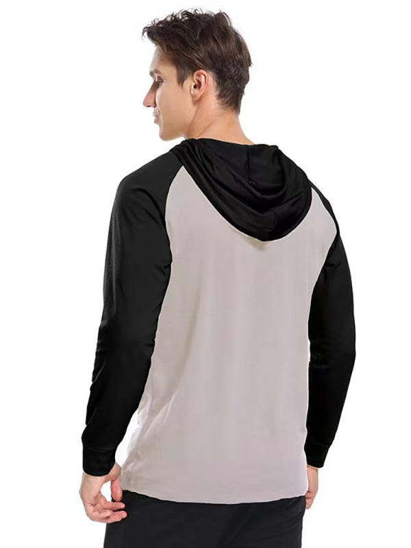 Men's contrast sleeve hoodies & sweatshirts