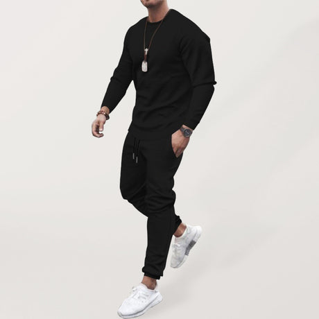 Men's Solid Color Sweatshirt And Sweatpant Two Piece Sets