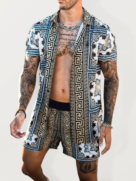 Men's Hawaiian Shirt And Shorts Set 3 Tropical Prints Great Casual Streetwear