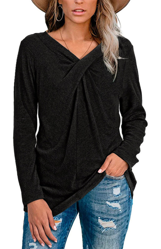 Women's Long Sleeve V Neck T Shirts