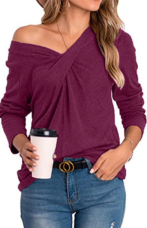 Women's Long Sleeve V Neck T Shirts