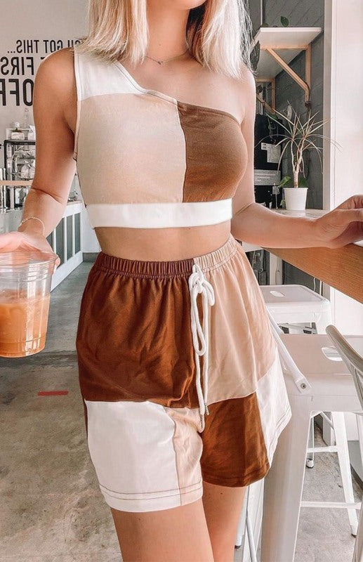 Women's Cross Shoulder Vest Panel Set