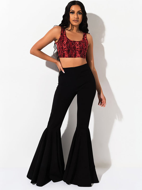 Women's high waist is thin sexy casual flared pants