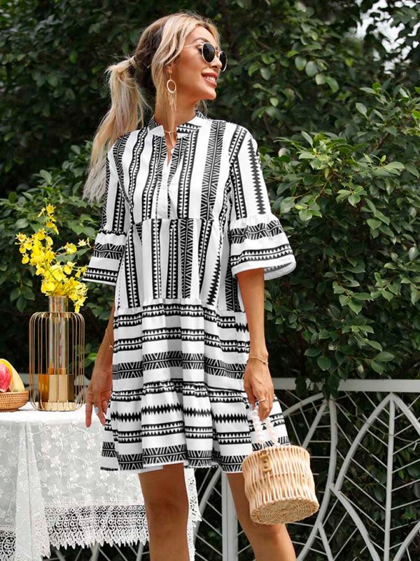 Women’s Striped Loose Fit Babydoll Dress