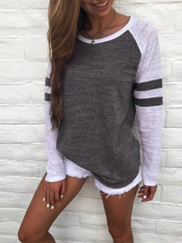 Women’s Colorblock Stripe Long Sleeve T Shirt