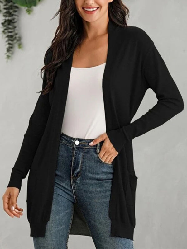 Women's Solid Color Everyday Open Front Cardigan