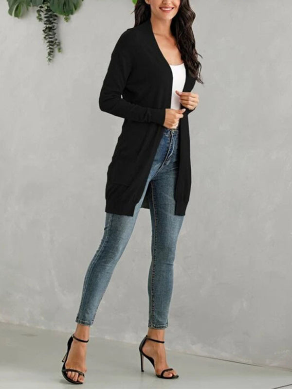Women's Solid Color Everyday Open Front Cardigan