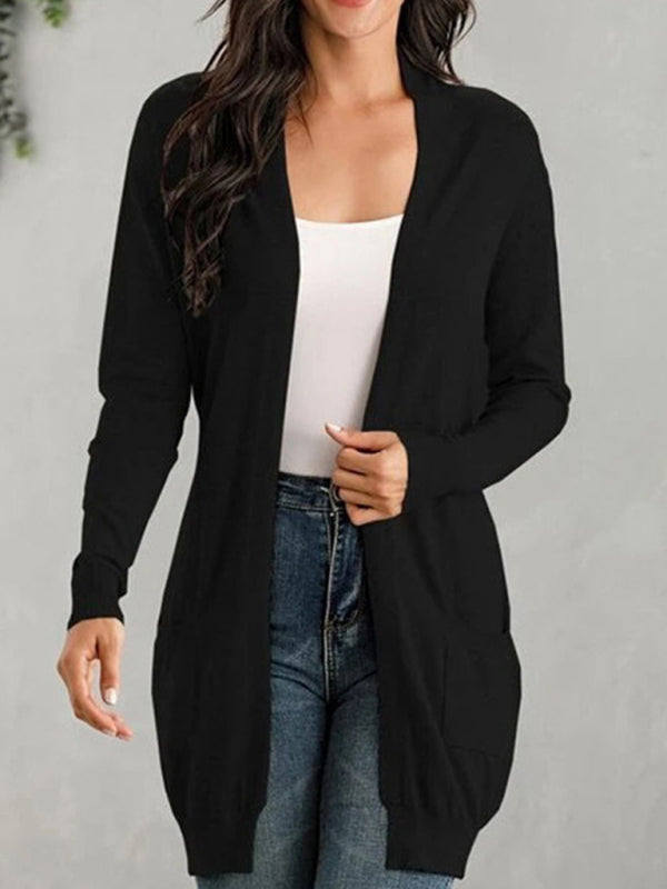 Women's Solid Color Everyday Open Front Cardigan