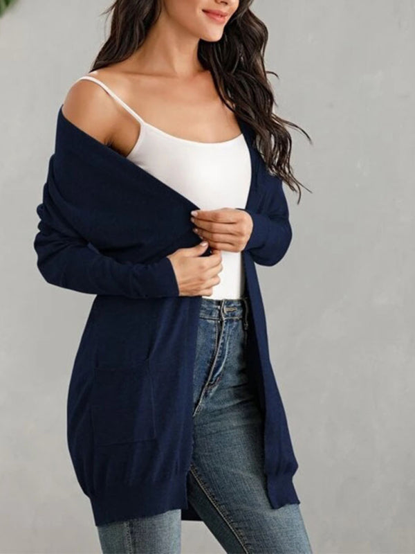 Women's Solid Color Everyday Open Front Cardigan