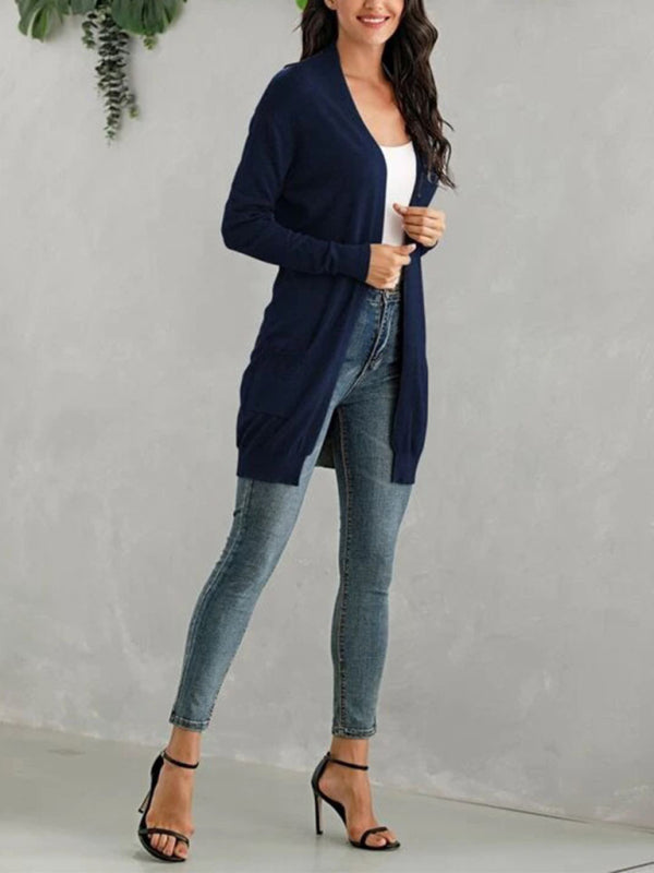 Women's Solid Color Everyday Open Front Cardigan