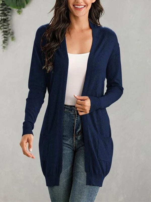 Women's Solid Color Everyday Open Front Cardigan
