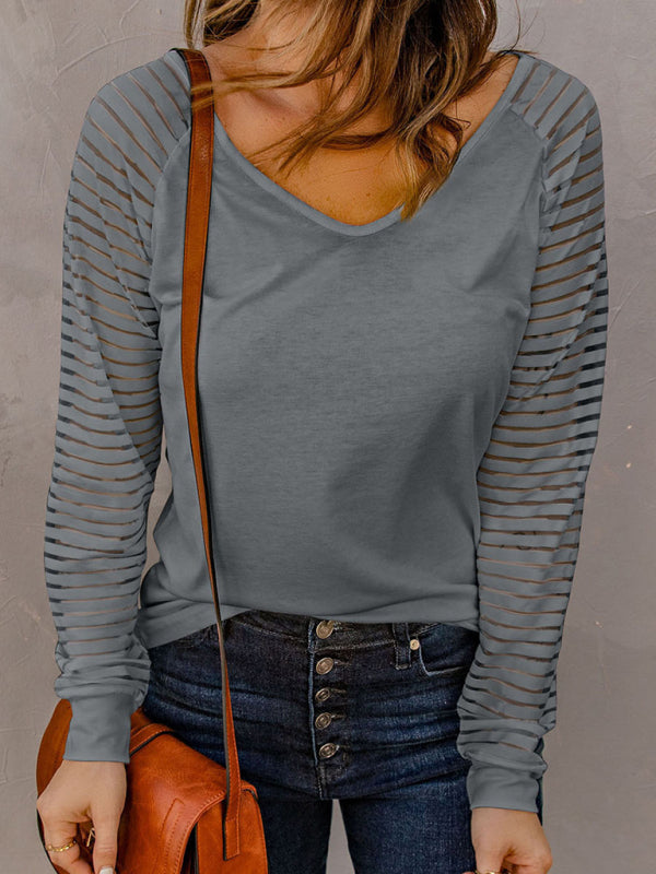 Women's Sheer Sleeve Flowy Shirt