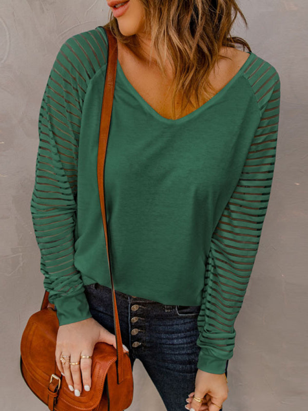 Women's Sheer Sleeve Flowy Shirt