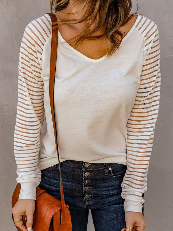 Women's Sheer Sleeve Flowy Shirt