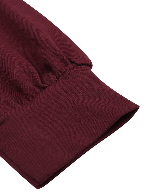 Women's Solid Color Babysoft Balloon Sleeve Sweater Dress