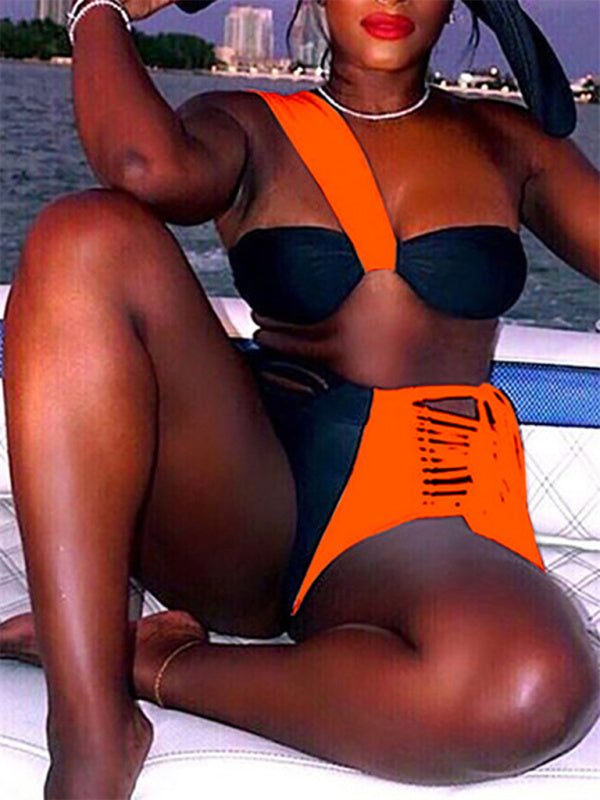 Women's Color Block Wrap Bikini Swimsuit