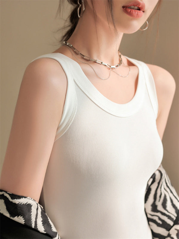 Women's Solid Color Rib Tank