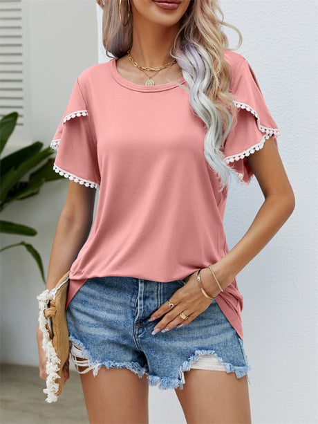 Women's Tulip Sleeve Chiffon Top