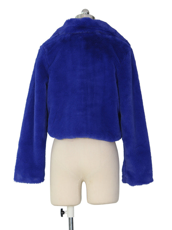 Opulence Emporion Women's leather lapel short jacket