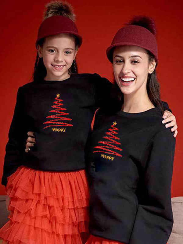Christmas clothes for women and children's sweatshirts