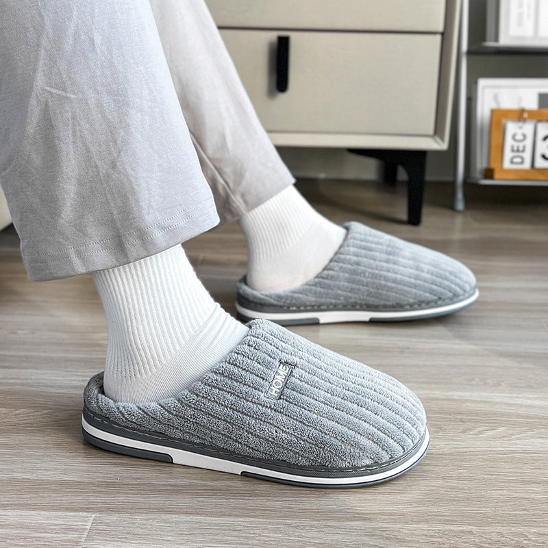 Warm Plush Slippers Household Indoor Couple Women's House Shoes