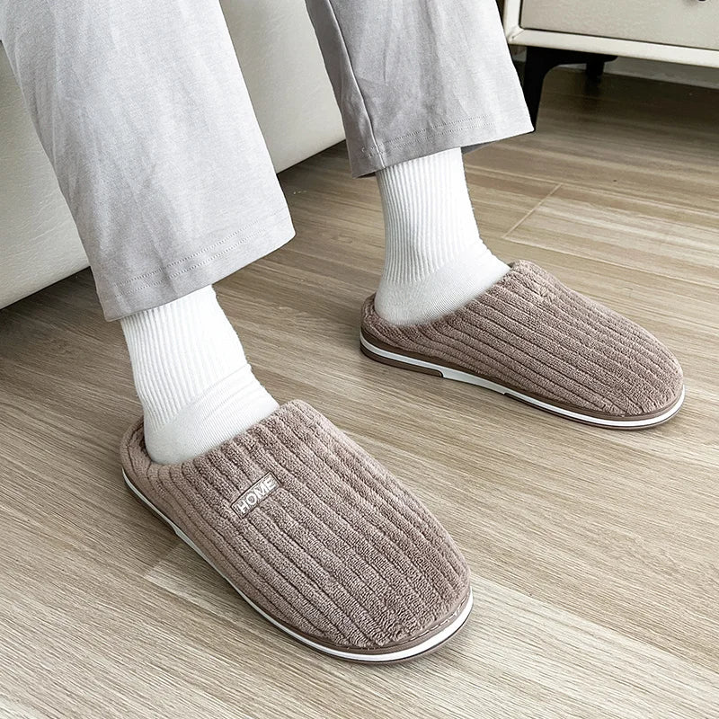 Warm Plush Slippers Household Indoor Couple Women's House Shoes