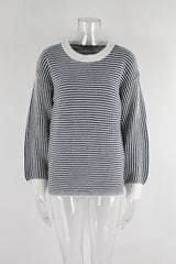 Pre-Order Autumn Winter Women's Pullover Sweater Striped Sweater Sweater