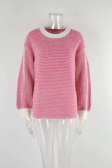 Pre-Order Autumn Winter Women's Pullover Sweater Striped Sweater Sweater