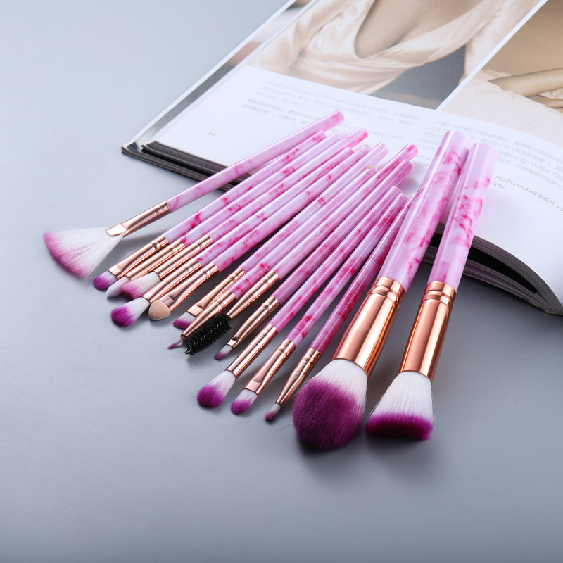 Opulence Emporion's - 15 Marbled Design Makeup Brushes Set