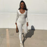 Curve Embrace 2023: Chic Monochrome Round-Neck Bodysuit