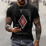 Card Printing Men's T-Shirt Top