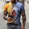 Card Printing Men's T-Shirt Top
