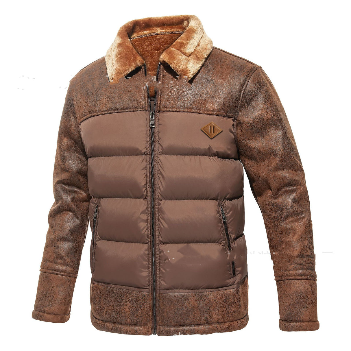 2023 Autumn And Winter Men's Lapel Fur Integrated Fashionable Jacket