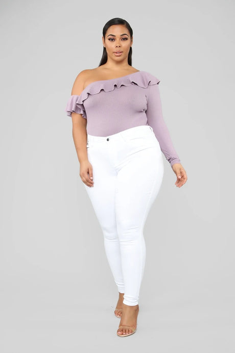 Plus Size New  Fashion High Elastic Denim Skinny Pants Women
